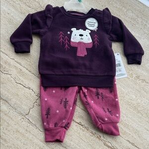 NEW 🆕 Purple and Pink Bear Winter Outfit Fleece